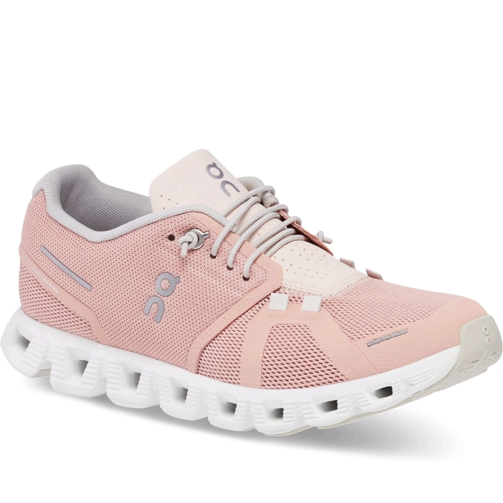 On Running Women's Cloud Sneaker in Pink and White